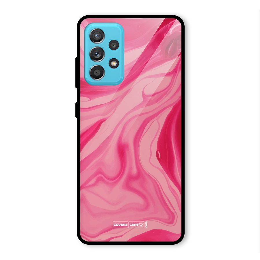 Sizzling Pink Marble Texture Glass Back Case for Galaxy A52s 5G