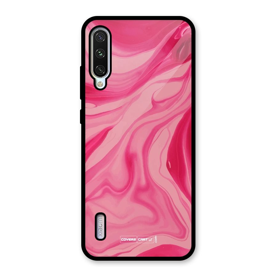Sizzling Pink Marble Texture Glass Back Case for Mi A3