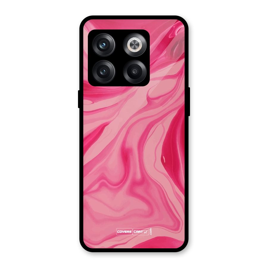Sizzling Pink Marble Texture Glass Back Case for OnePlus 10T