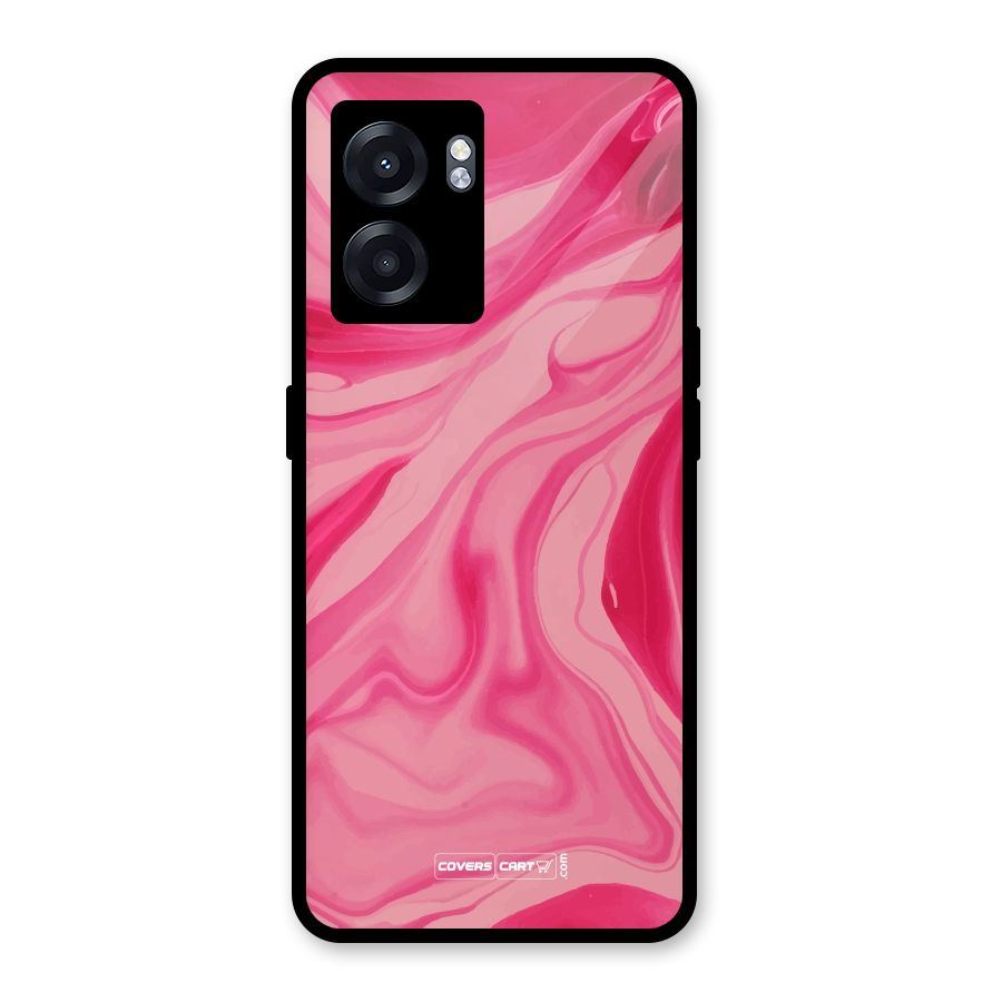 Sizzling Pink Marble Texture Glass Back Case for Oppo K10 (5G)