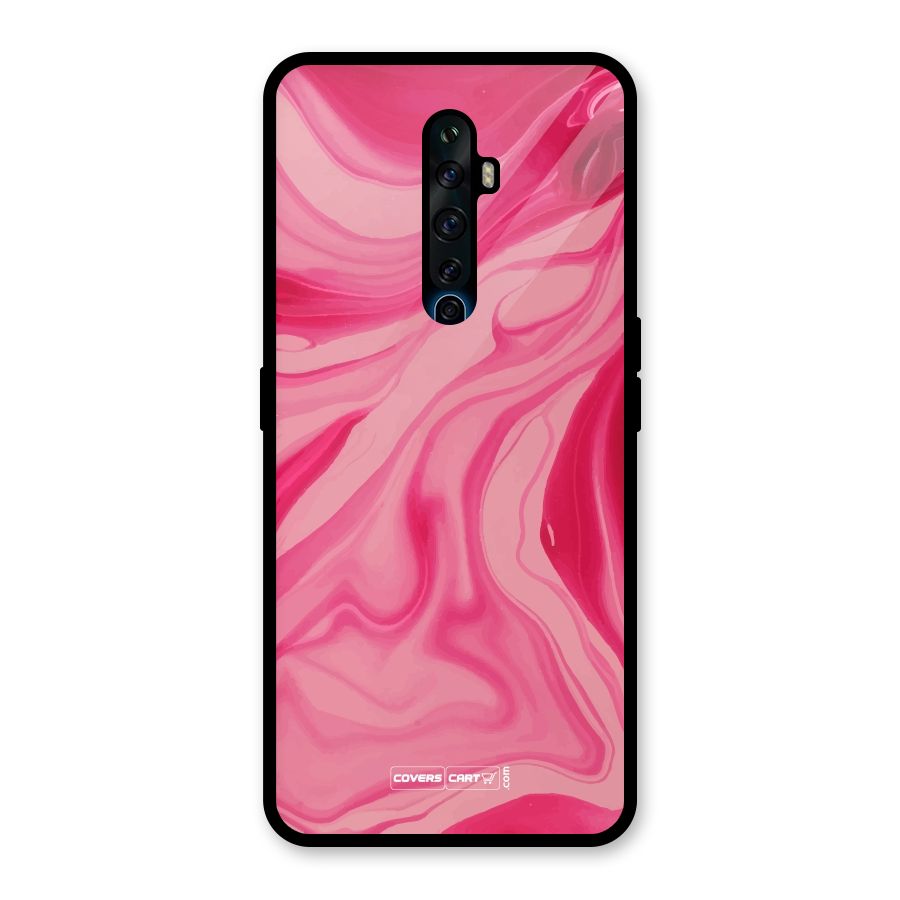 Sizzling Pink Marble Texture Glass Back Case for Oppo Reno2 Z