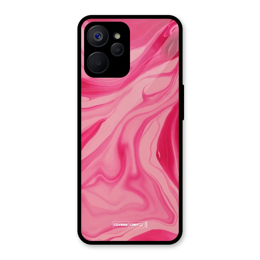 Sizzling Pink Marble Texture Glass Back Case for Realme 9i 5G