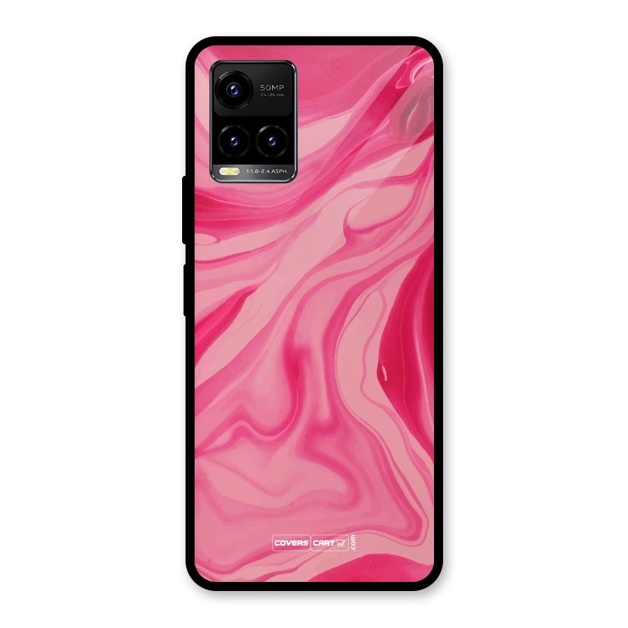 Sizzling Pink Marble Texture Glass Back Case for Vivo Y21T