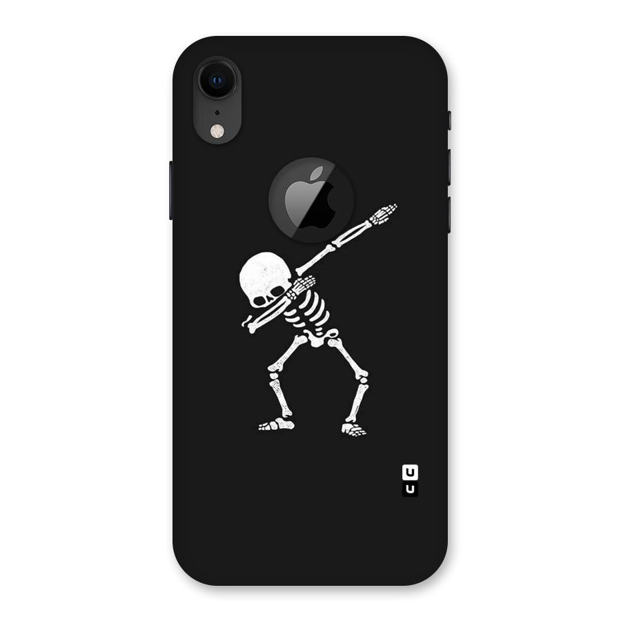 Skeleton Dab White Back Case for iPhone XR Logo Cut