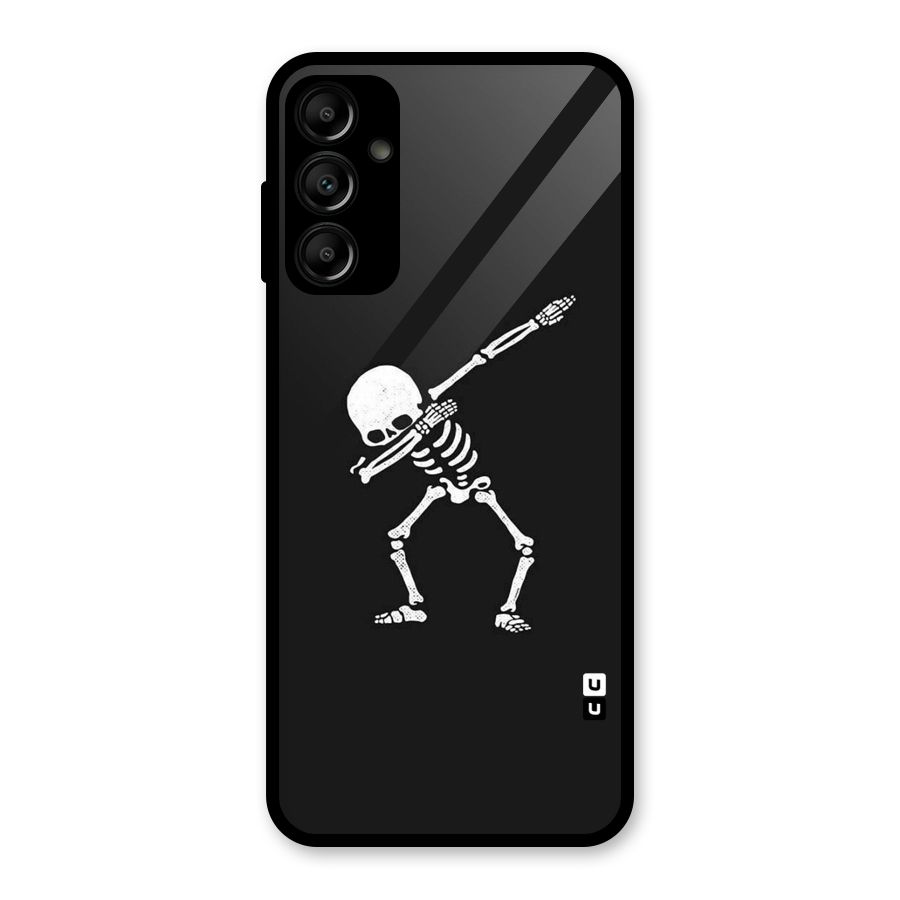 Skeleton Dab White Glass Back Case for Galaxy A14 5G