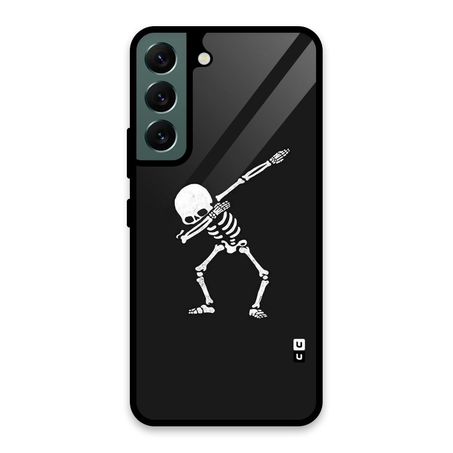 Skeleton Dab White Glass Back Case for Galaxy S22 5G