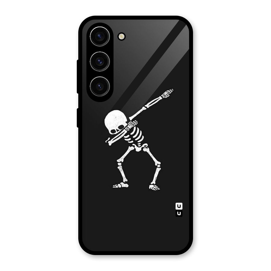 Skeleton Dab White Glass Back Case for Galaxy S23