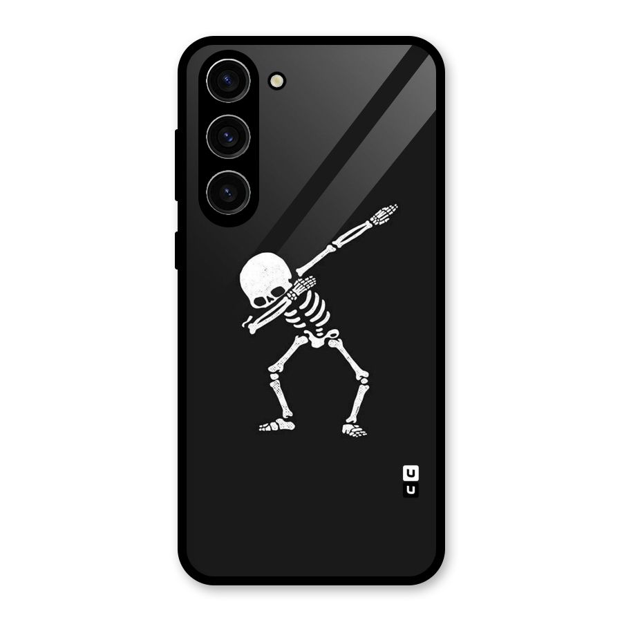Skeleton Dab White Glass Back Case for Galaxy S23 Plus