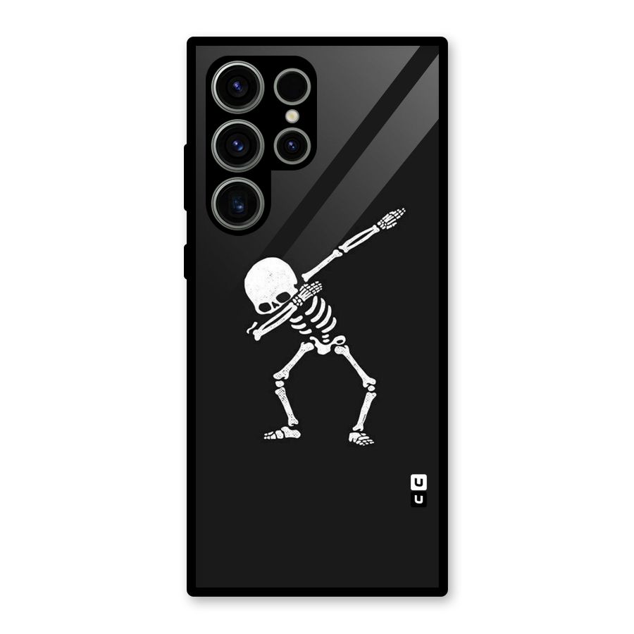 Skeleton Dab White Glass Back Case for Galaxy S23 Ultra