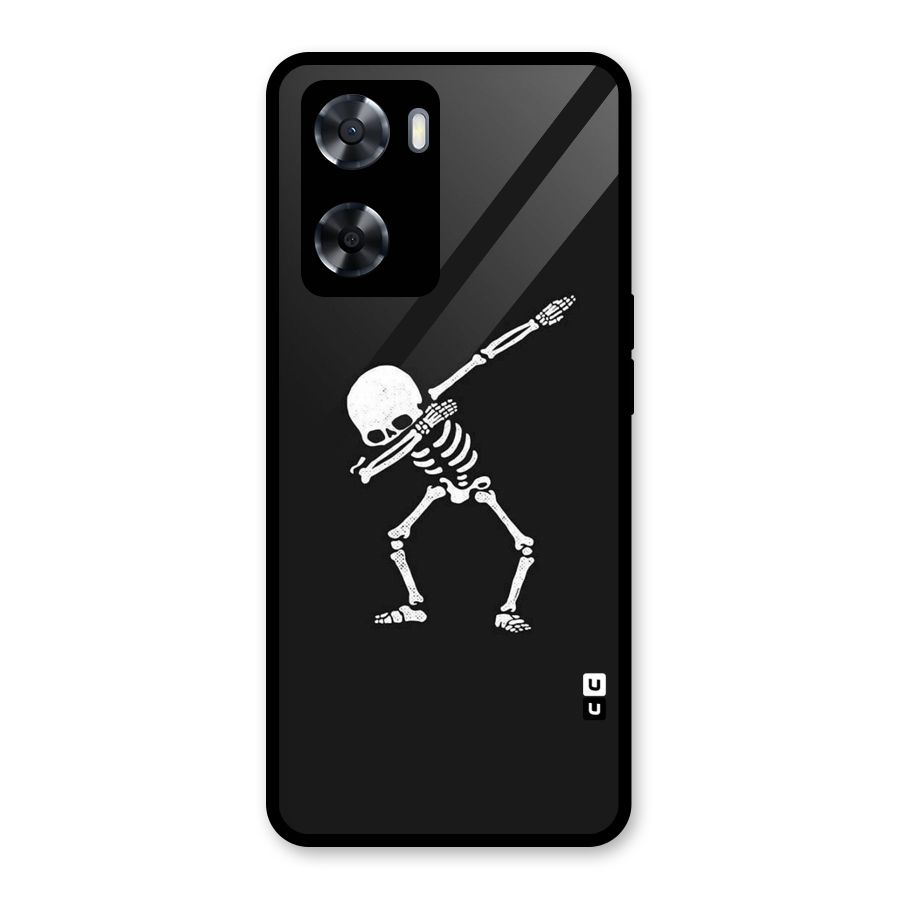 Skeleton Dab White Glass Back Case for Oppo A57 2022