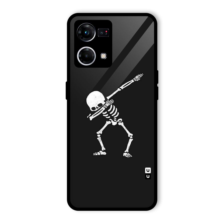 Skeleton Dab White Glass Back Case for Oppo F21 Pro 4G