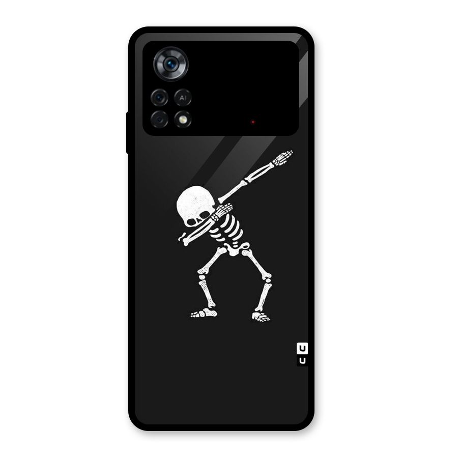 Skeleton Dab White Glass Back Case for Poco X4 Pro 5G