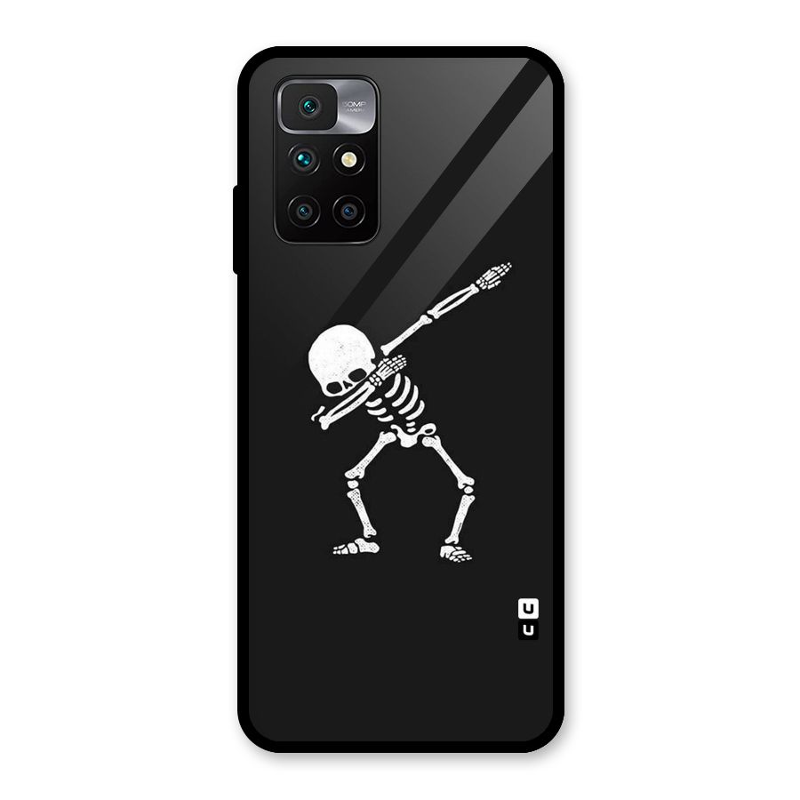 Skeleton Dab White Glass Back Case for Redmi 10 Prime