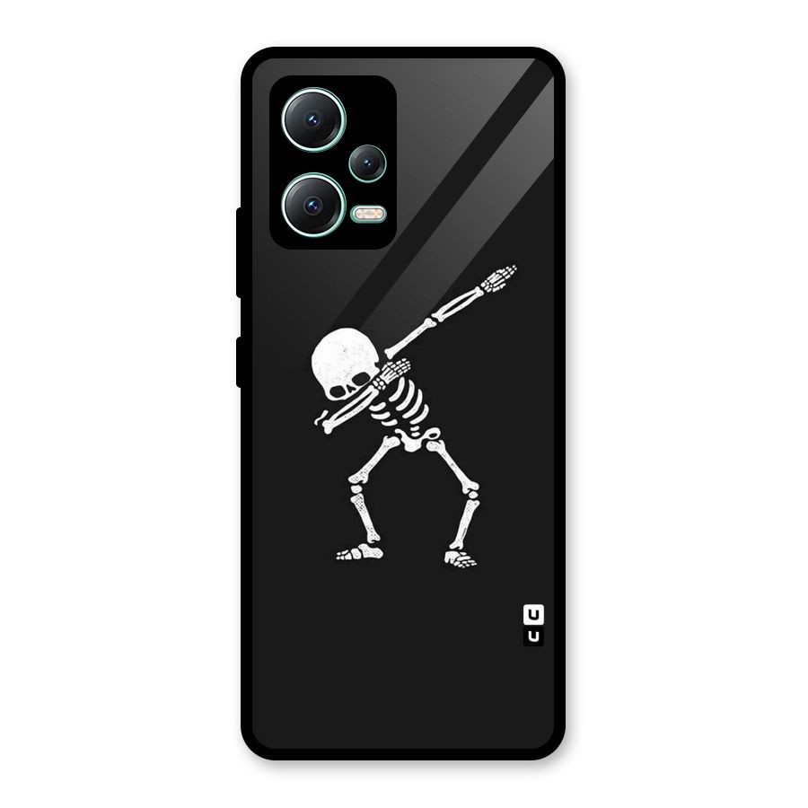 Skeleton Dab White Glass Back Case for Redmi Note 12 5G