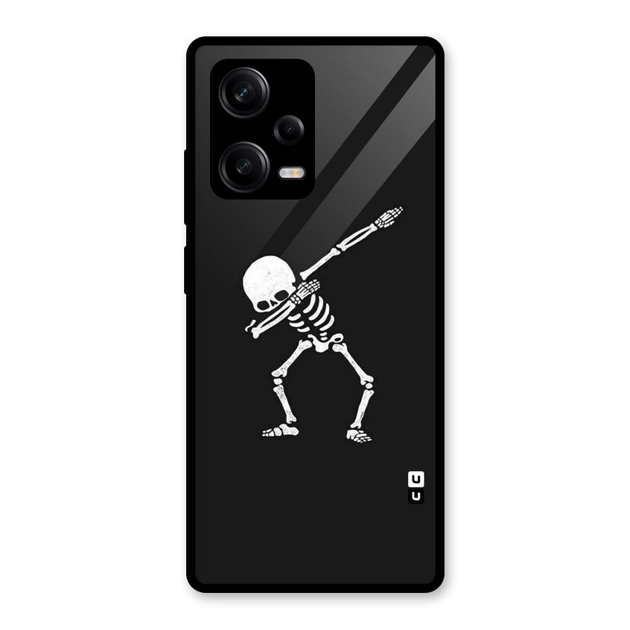 Skeleton Dab White Glass Back Case for Redmi Note 12 Pro