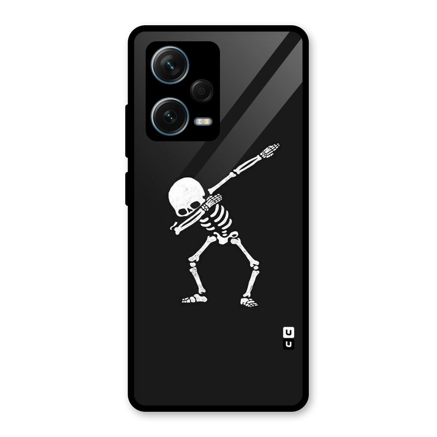 Skeleton Dab White Glass Back Case for Redmi Note 12 Pro Plus 5G