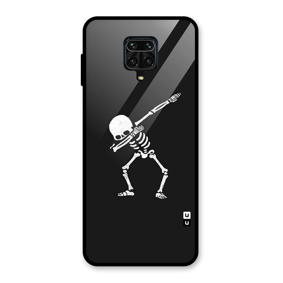 Skeleton Dab White Glass Back Case for Redmi Note 9 Pro