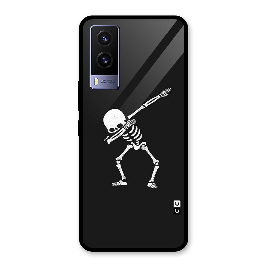Skeleton Dab White Glass Back Case for Vivo V21e 5G