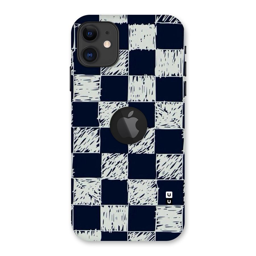 Sketchy Check Design Back Case for iPhone 11 Logo Cut