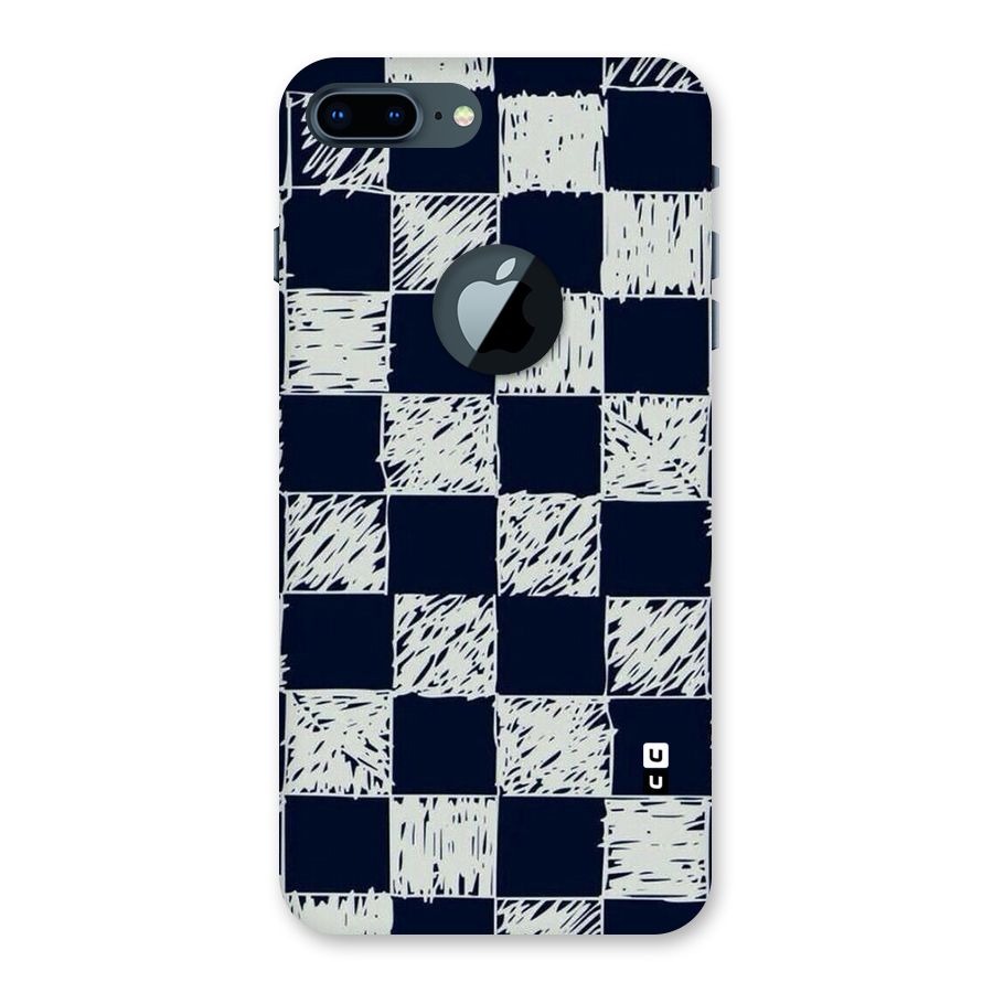Sketchy Check Design Back Case for iPhone 7 Plus Logo Cut