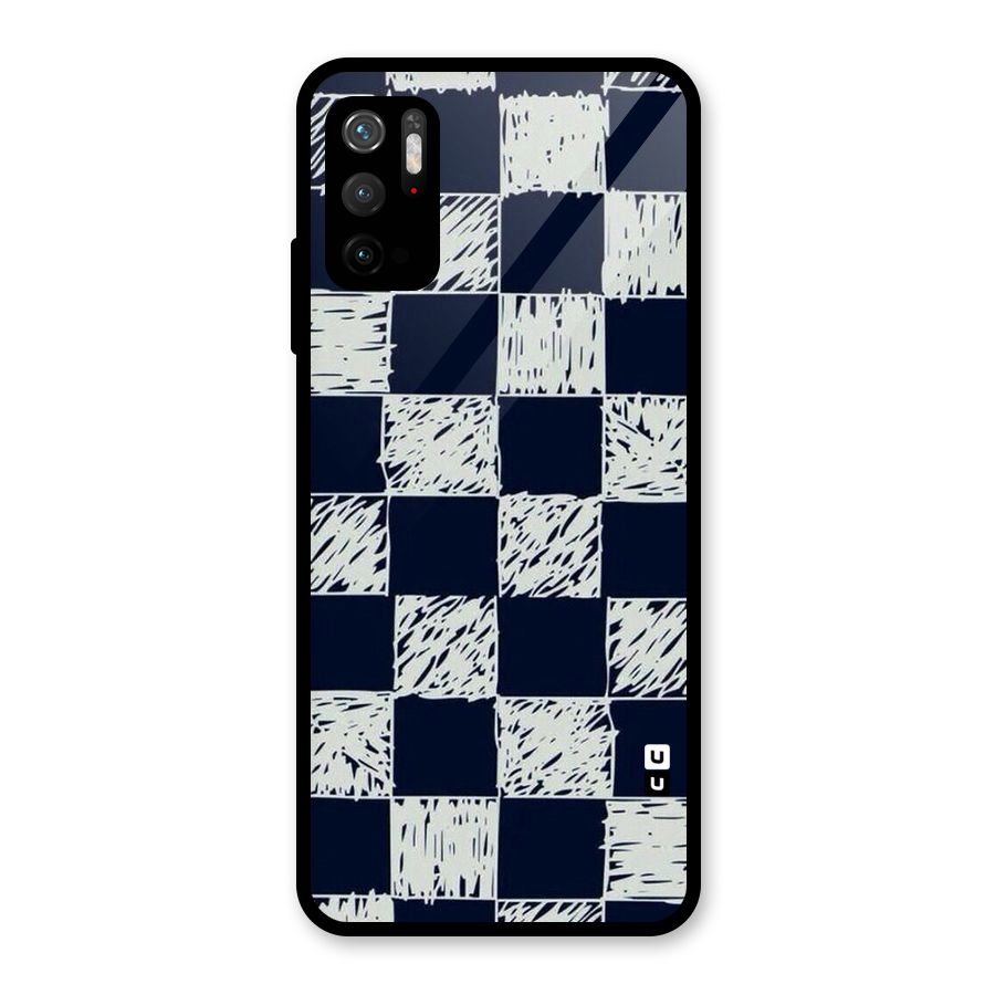 Sketchy Check Design Glass Back Case for Poco M3 Pro 5G
