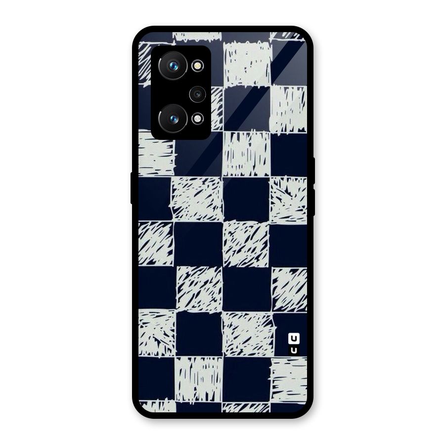 Sketchy Check Design Glass Back Case for Realme GT Neo 3T