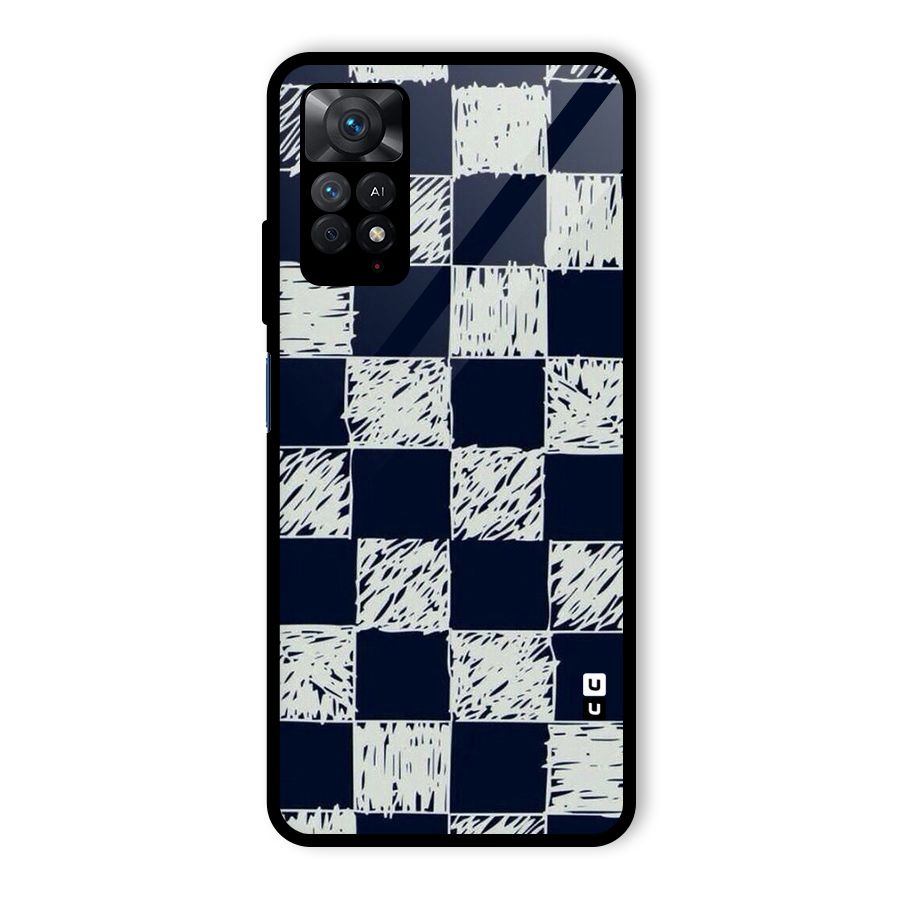 Sketchy Check Design Glass Back Case for Redmi Note 11 Pro