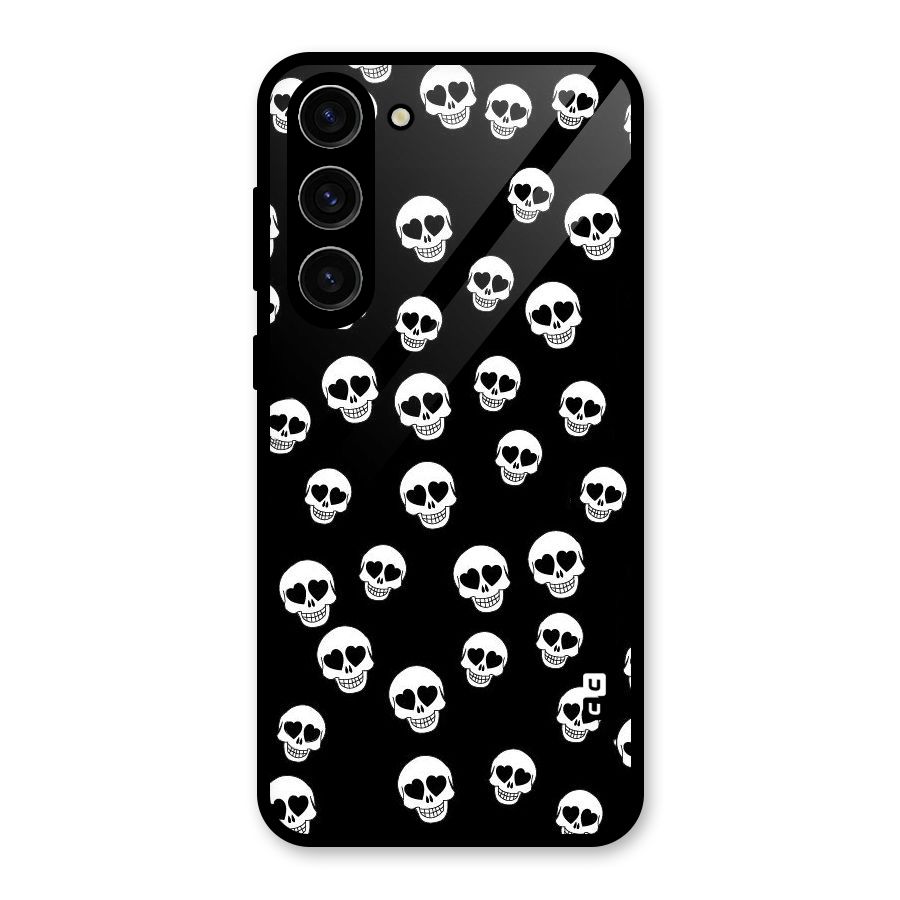 Skull Heart Glass Back Case for Galaxy S23 Plus