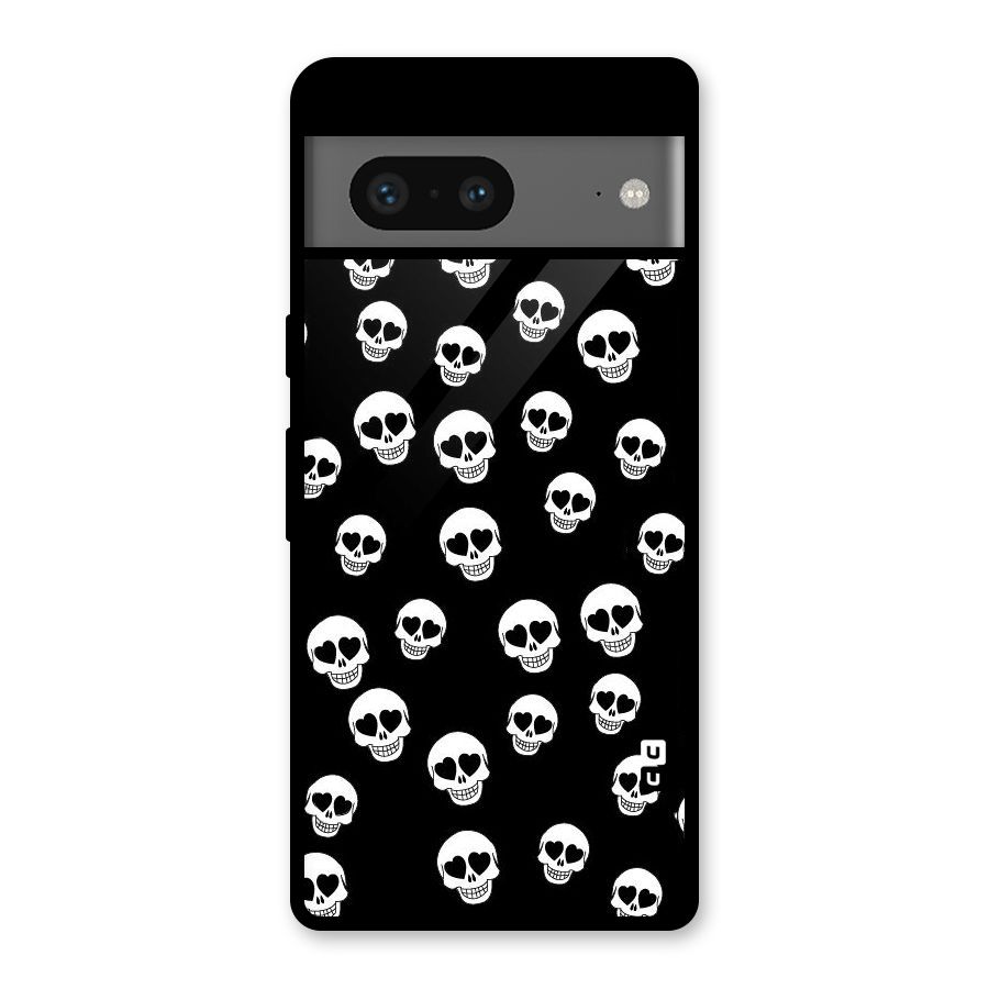 Skull Heart Glass Back Case for Google Pixel 7