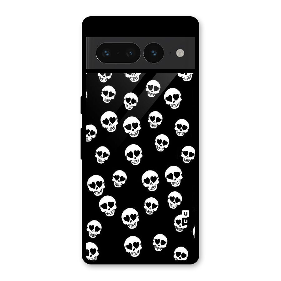 Skull Heart Glass Back Case for Google Pixel 7 Pro