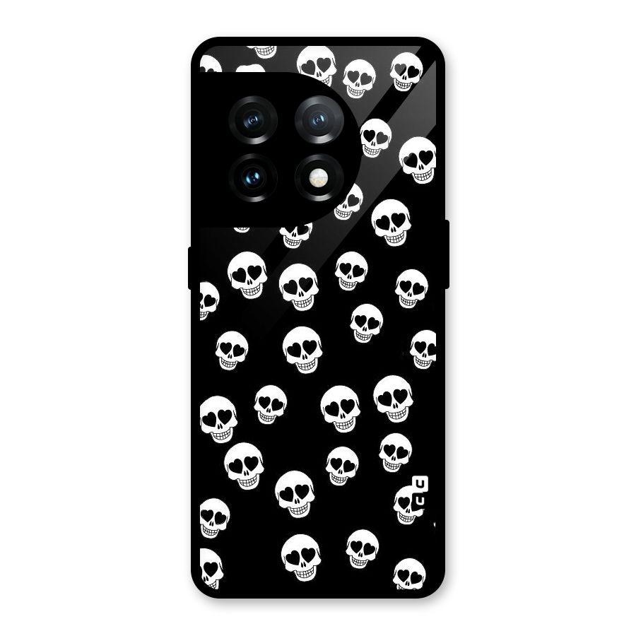 Skull Heart Glass Back Case for OnePlus 11