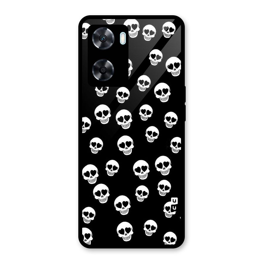 Skull Heart Glass Back Case for Oppo A77