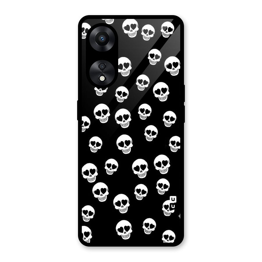 Skull Heart Glass Back Case for Oppo A78