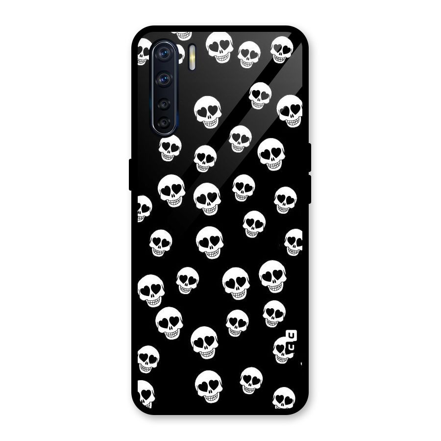 Skull Heart Glass Back Case for Oppo F15