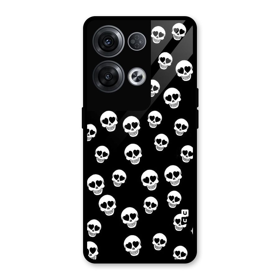 Skull Heart Glass Back Case for Oppo Reno8 Pro 5G