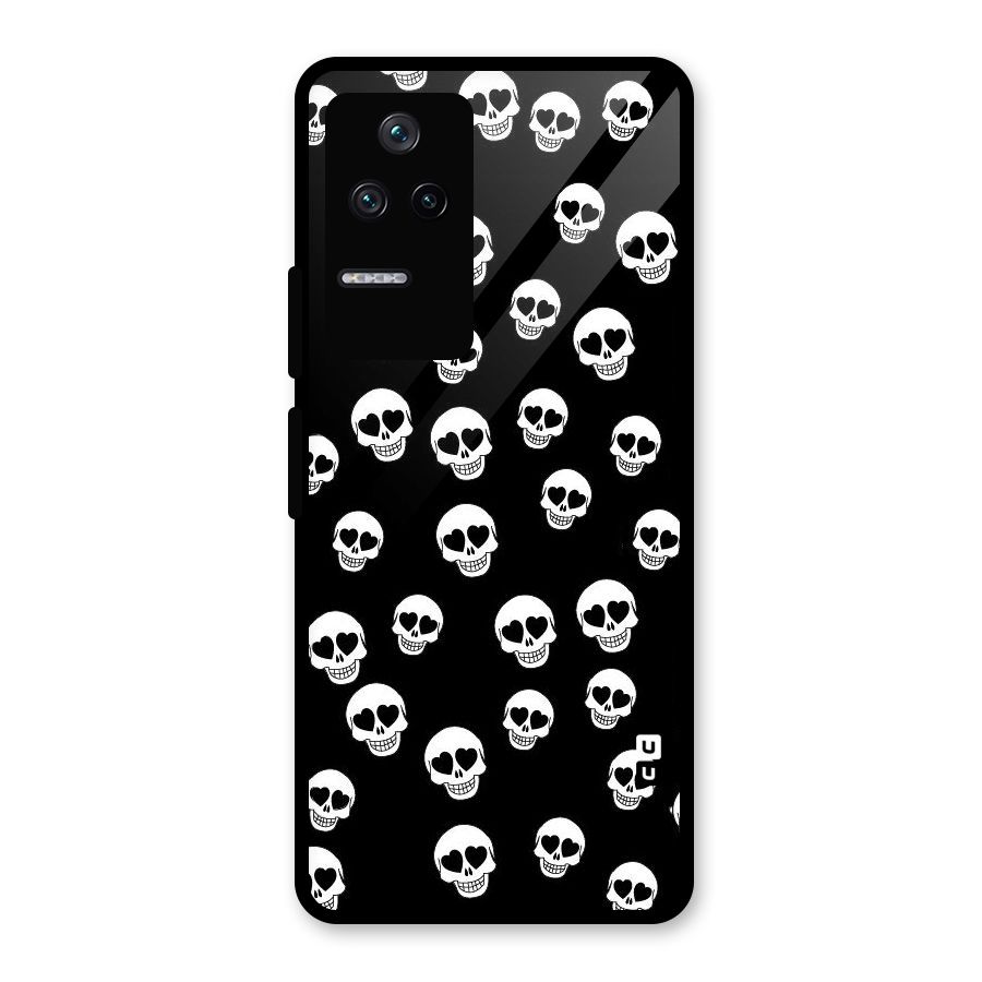 Skull Heart Glass Back Case for Poco F4 5G
