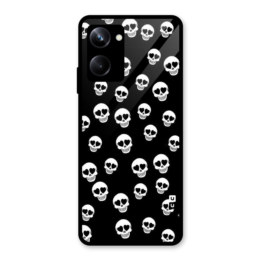 Skull Heart Glass Back Case for Realme 10 Pro