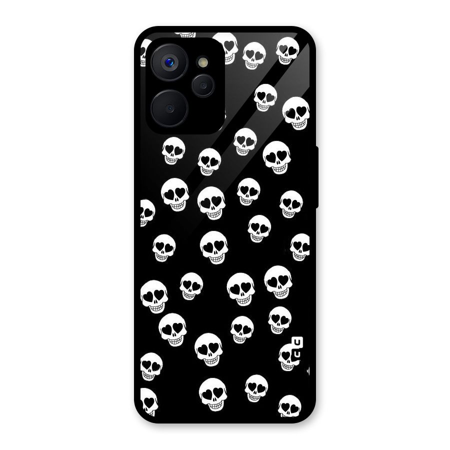 Skull Heart Glass Back Case for Realme 9i 5G
