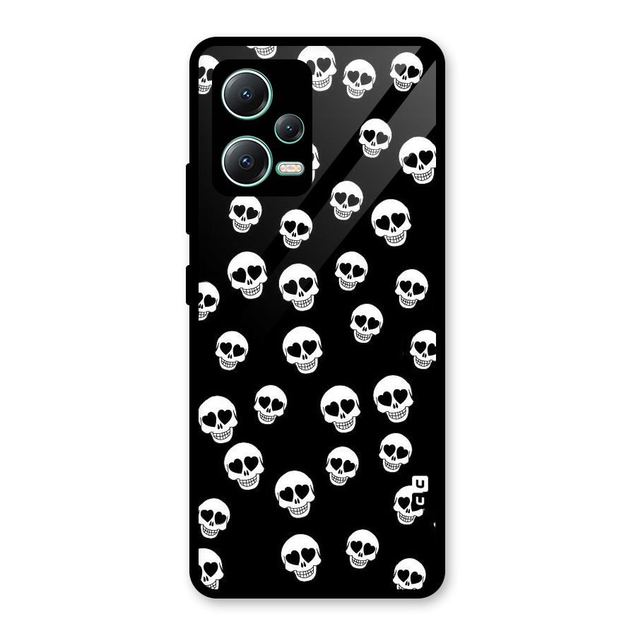 Skull Heart Glass Back Case for Redmi Note 12 5G