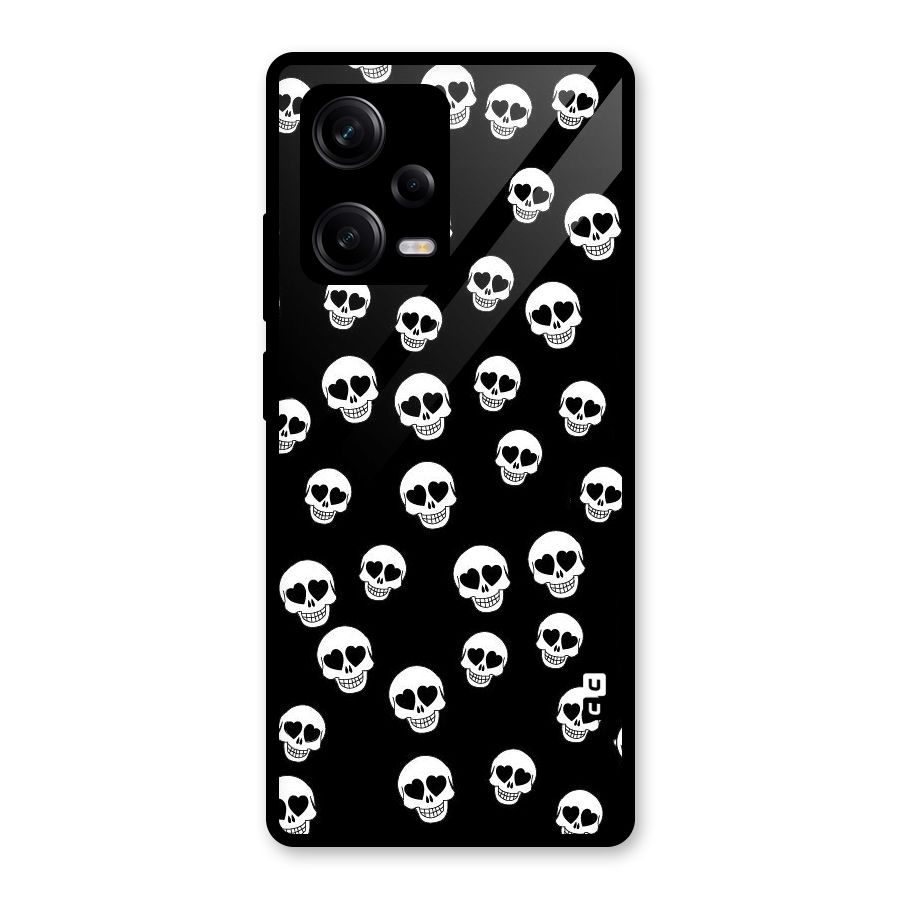 Skull Heart Glass Back Case for Redmi Note 12 Pro