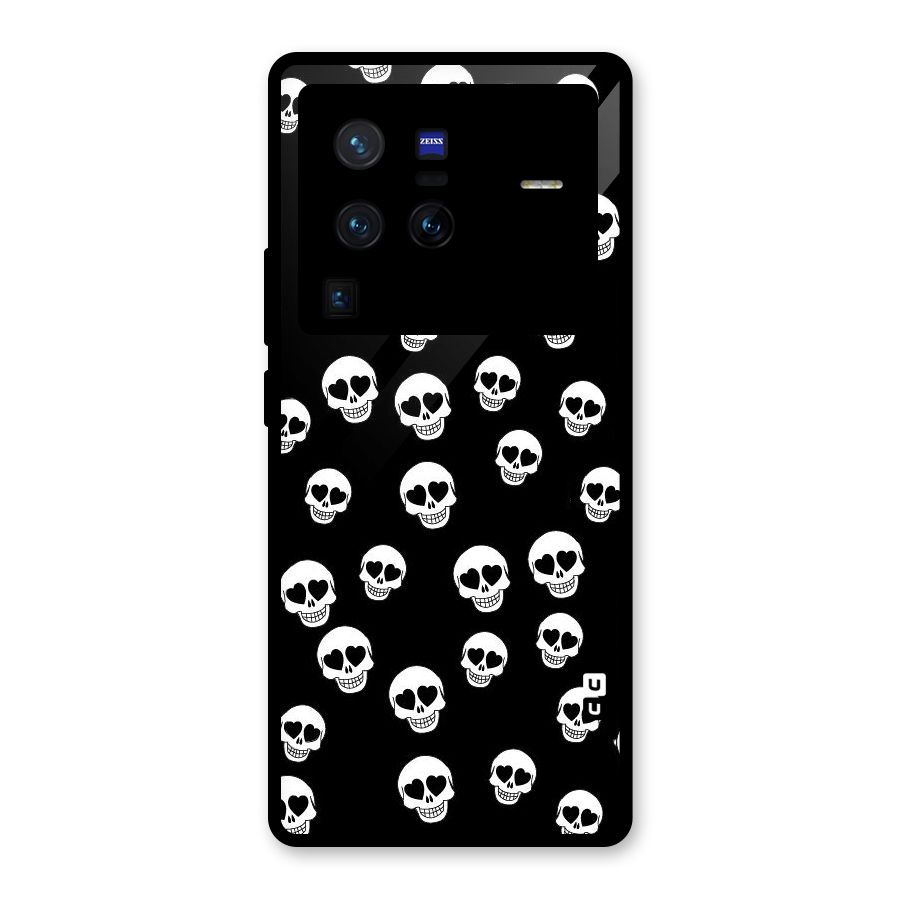 Skull Heart Glass Back Case for Vivo X80 Pro