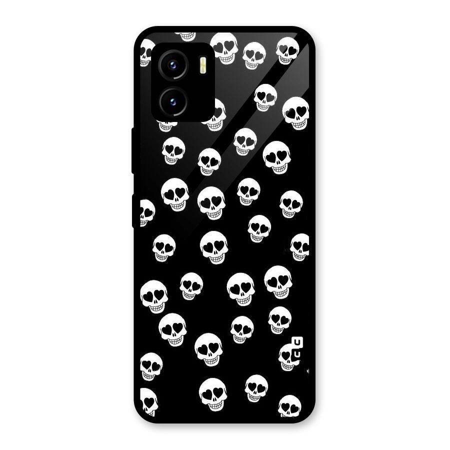 Skull Heart Glass Back Case for Vivo Y15s
