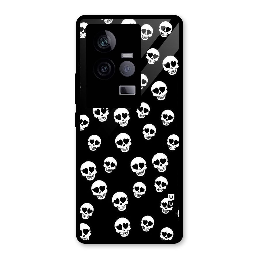 Skull Heart Glass Back Case for Vivo iQOO 11 5G