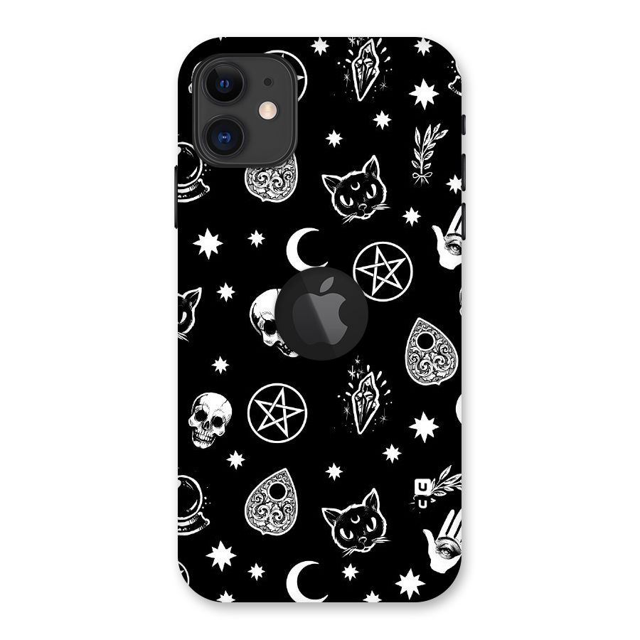 Skull Moon Design Back Case for iPhone 11 Logo Cut