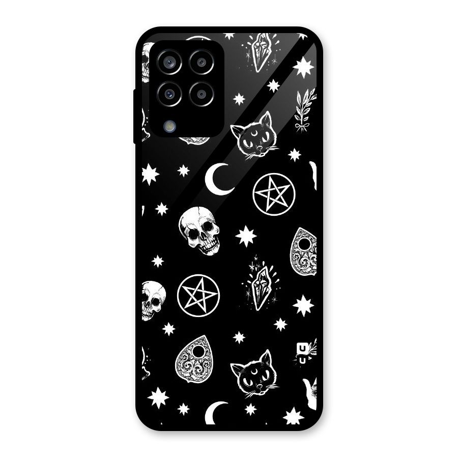 Skull Moon Design Glass Back Case for Galaxy M33