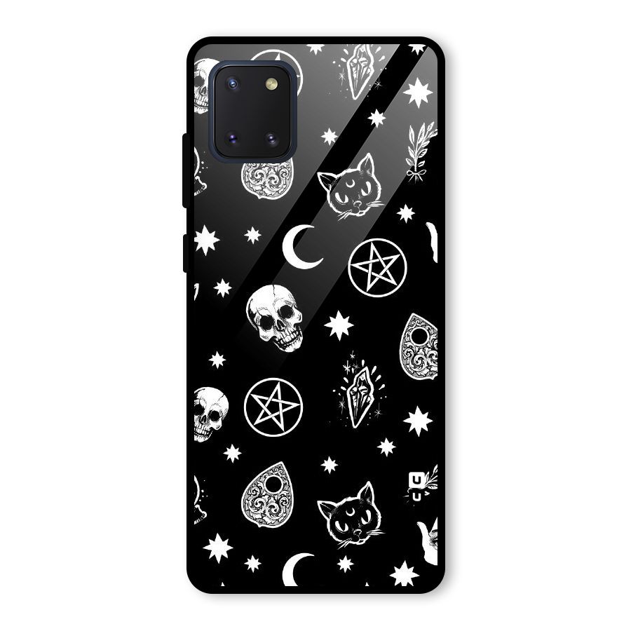 Skull Moon Design Glass Back Case for Galaxy Note 10 Lite