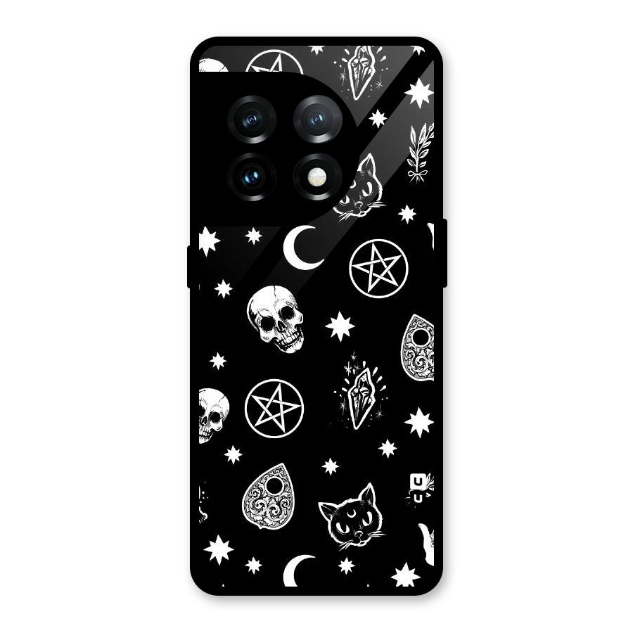 Skull Moon Design Glass Back Case for OnePlus 11