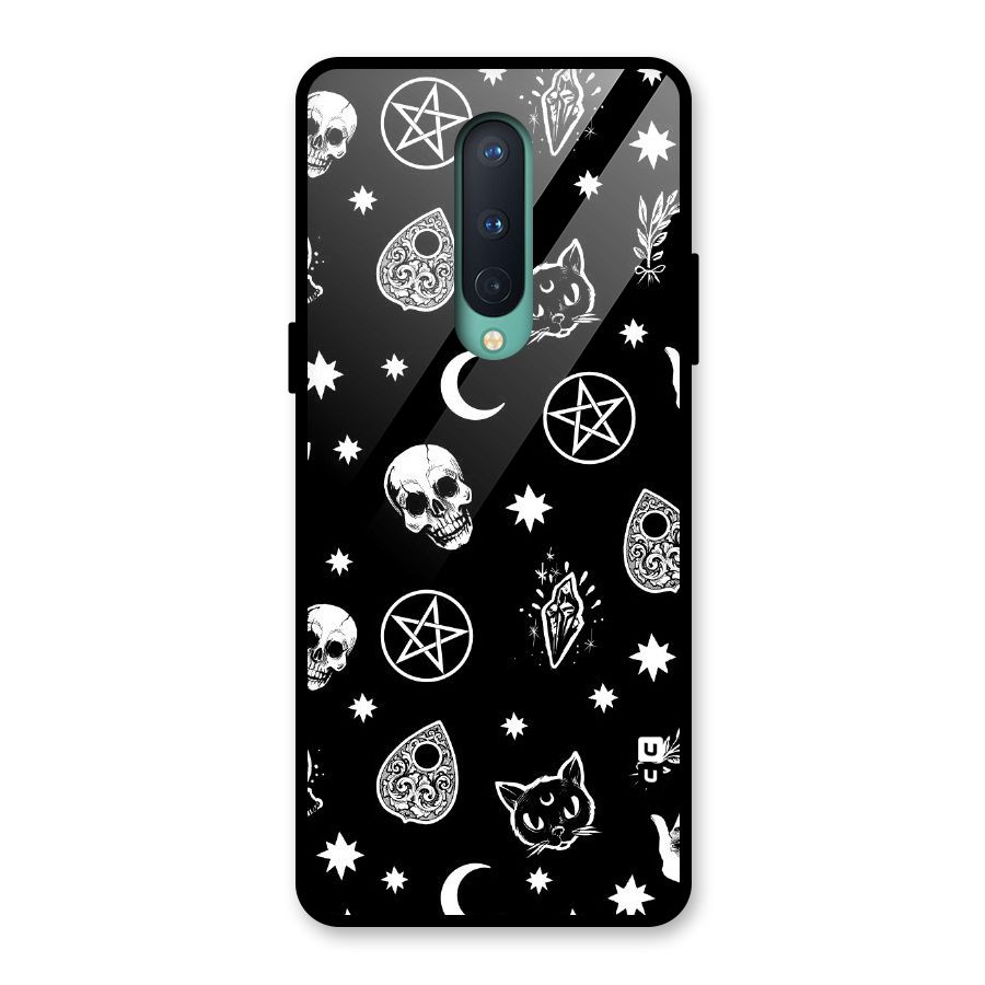 Skull Moon Design Glass Back Case for OnePlus 8