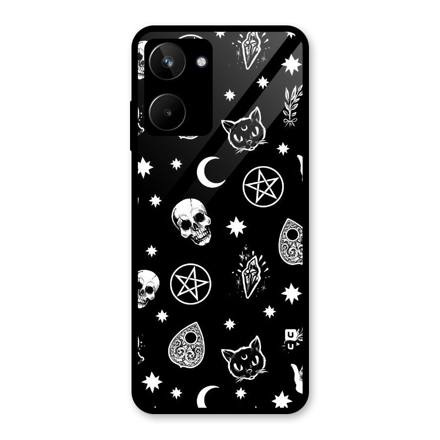 Skull Moon Design Glass Back Case for Realme 10