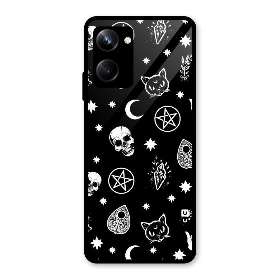 Skull Moon Design Glass Back Case for Realme 10 Pro